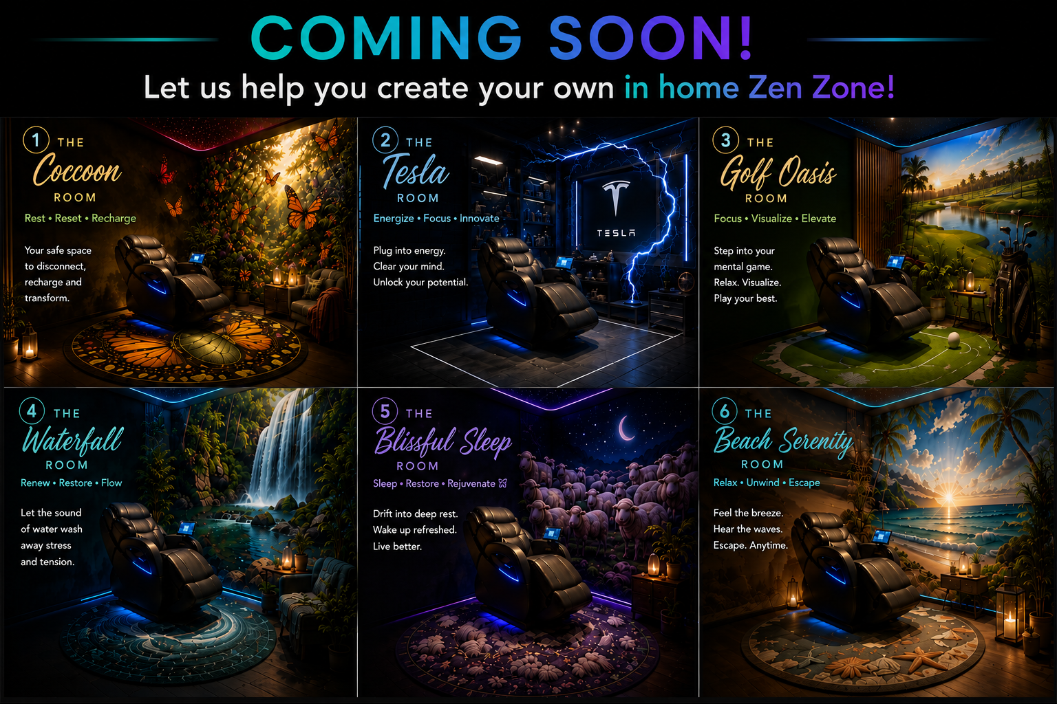 Coming soon — let us help you create your own in-home Zen Zone
